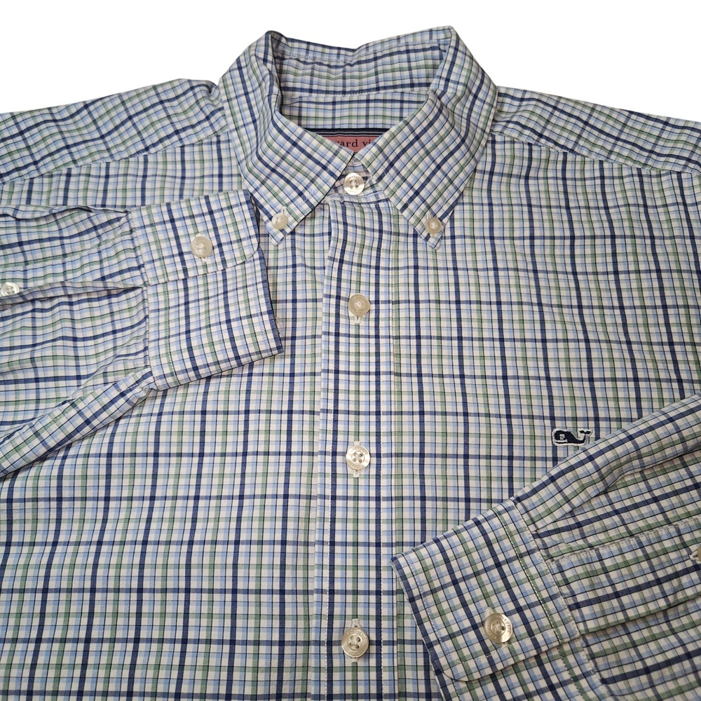 Vineyard Vines Plaid Button Down‎ Shirt Classic Fit SZ M Preppy Academia Teacher